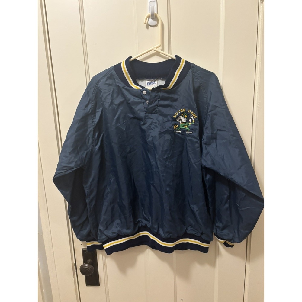 VTG 90s Bike Notre Dame Fighting Irish Button Up Jacket - Mens XL